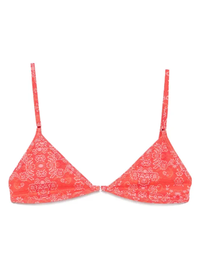 Roberta Einer Roberta Einer x Kiss ‘n Thrill Frida 花柄プリント トライアングルビキニトップ - レッドの商品画像