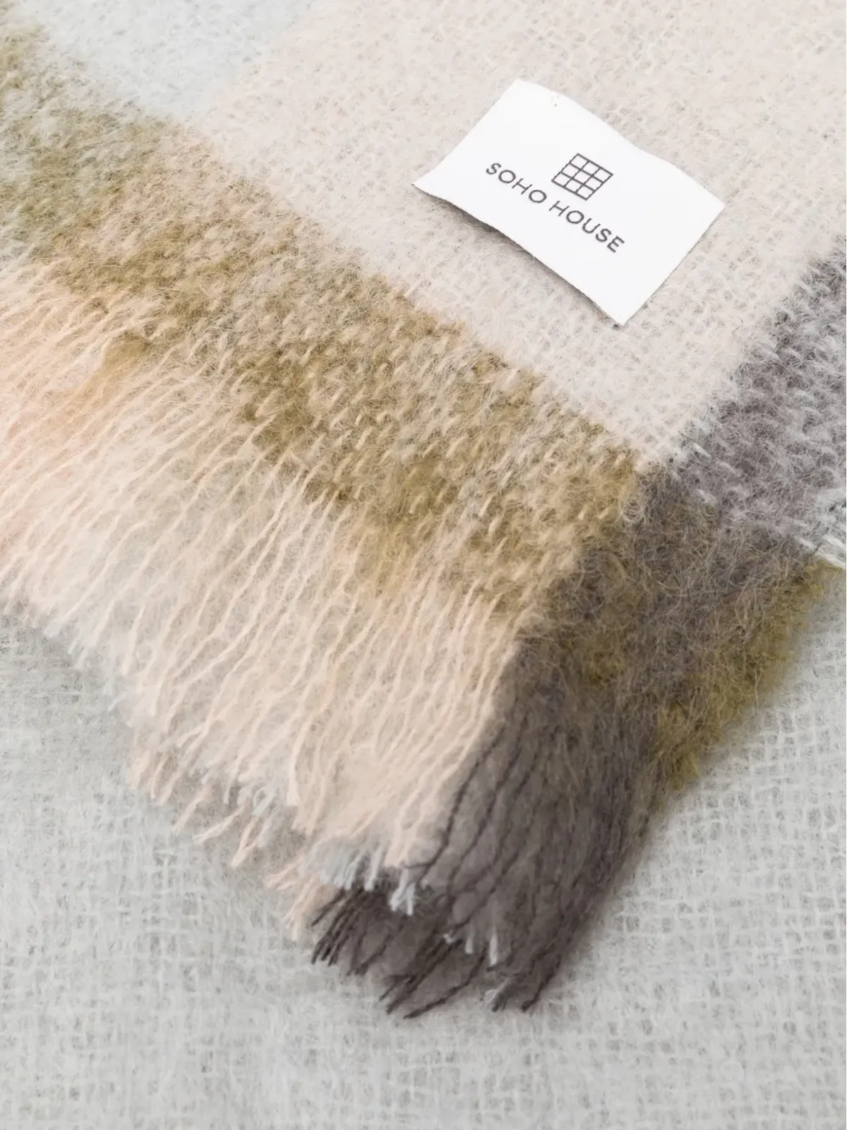 Soho Home Curtis チェック柄スロー - ブルー - 画像2
