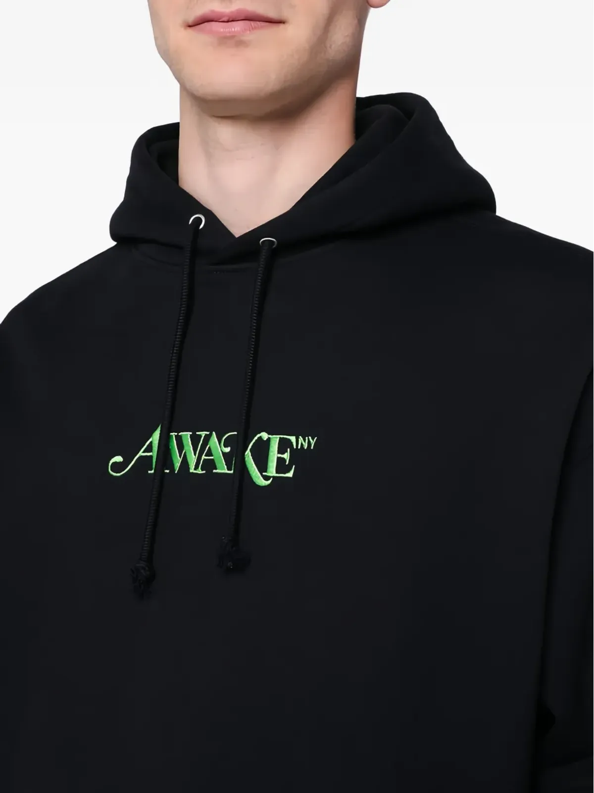 Awake NY ロゴ刺繍フーディ ブラック - 画像4