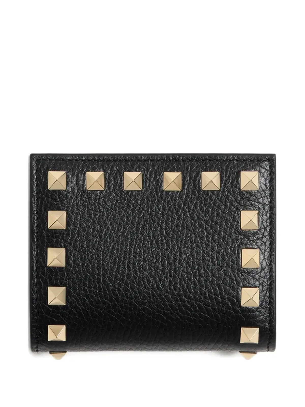 Valentino Garavani Rockstudフラップウォレット ブラック - 画像1