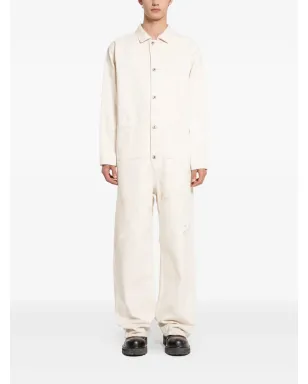 TAIGA TAKAHASHI paint-splatter cotton jumpsuit - Neutrals - サムネイル2