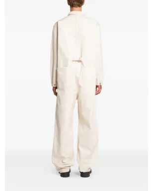 TAIGA TAKAHASHI paint-splatter cotton jumpsuit - Neutrals - サムネイル4