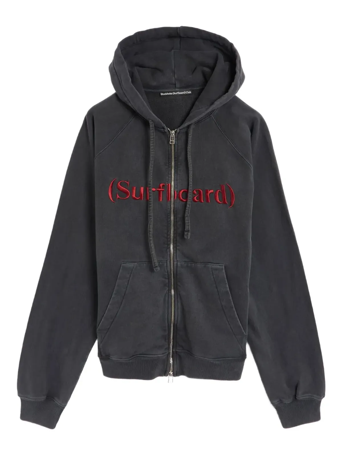 Stockholm Surfboard Club Ace embroidered zip-up hoodie - Black - 画像1