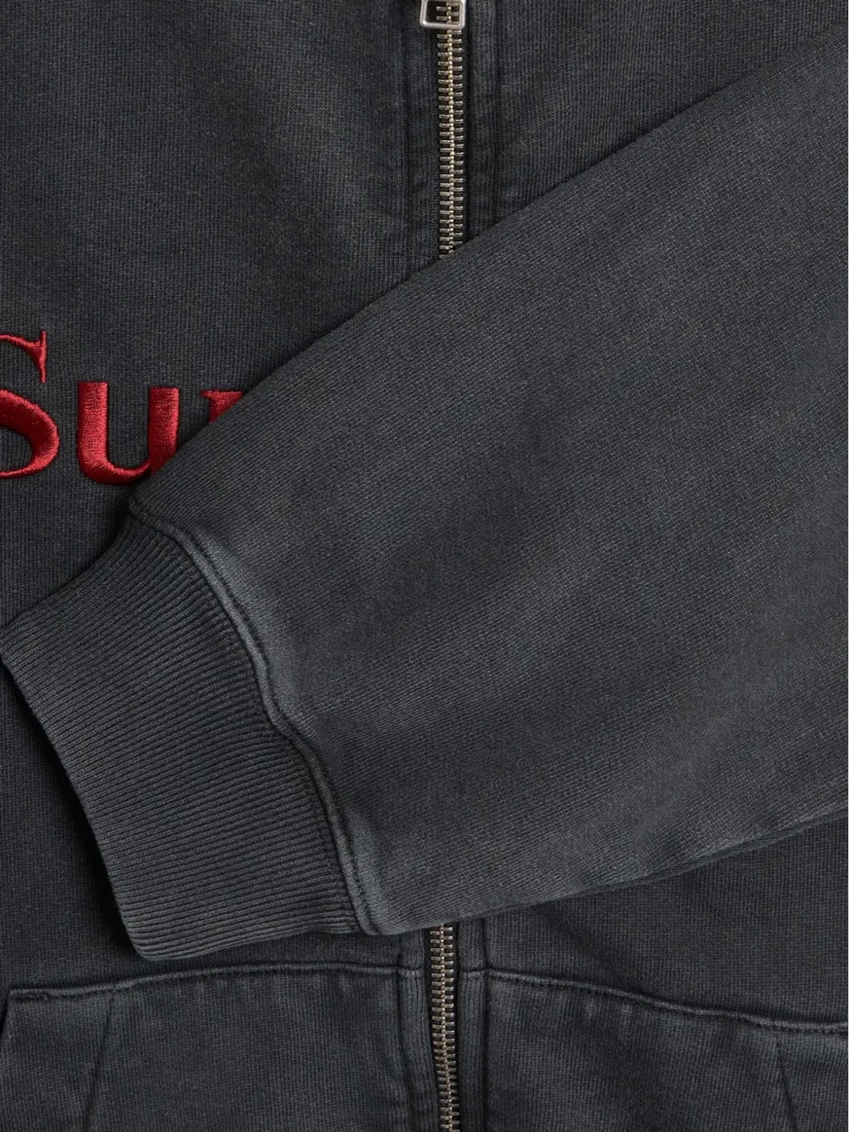 Stockholm Surfboard Club Ace embroidered zip-up hoodie - Black - 画像3
