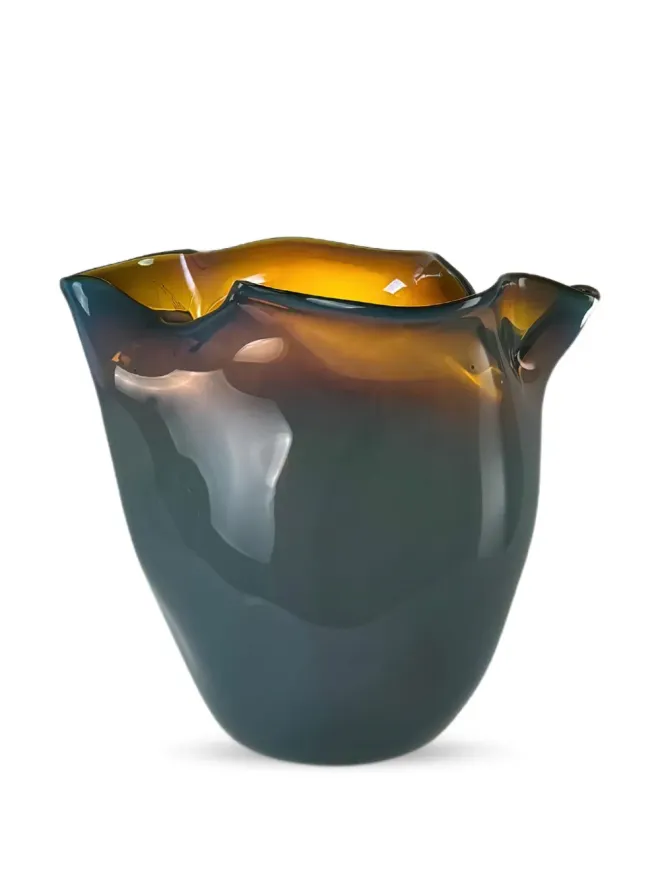 Alexa Lixfeld Alexa Lixfeld Conch scalloped-edge glass vase - Greenの商品画像