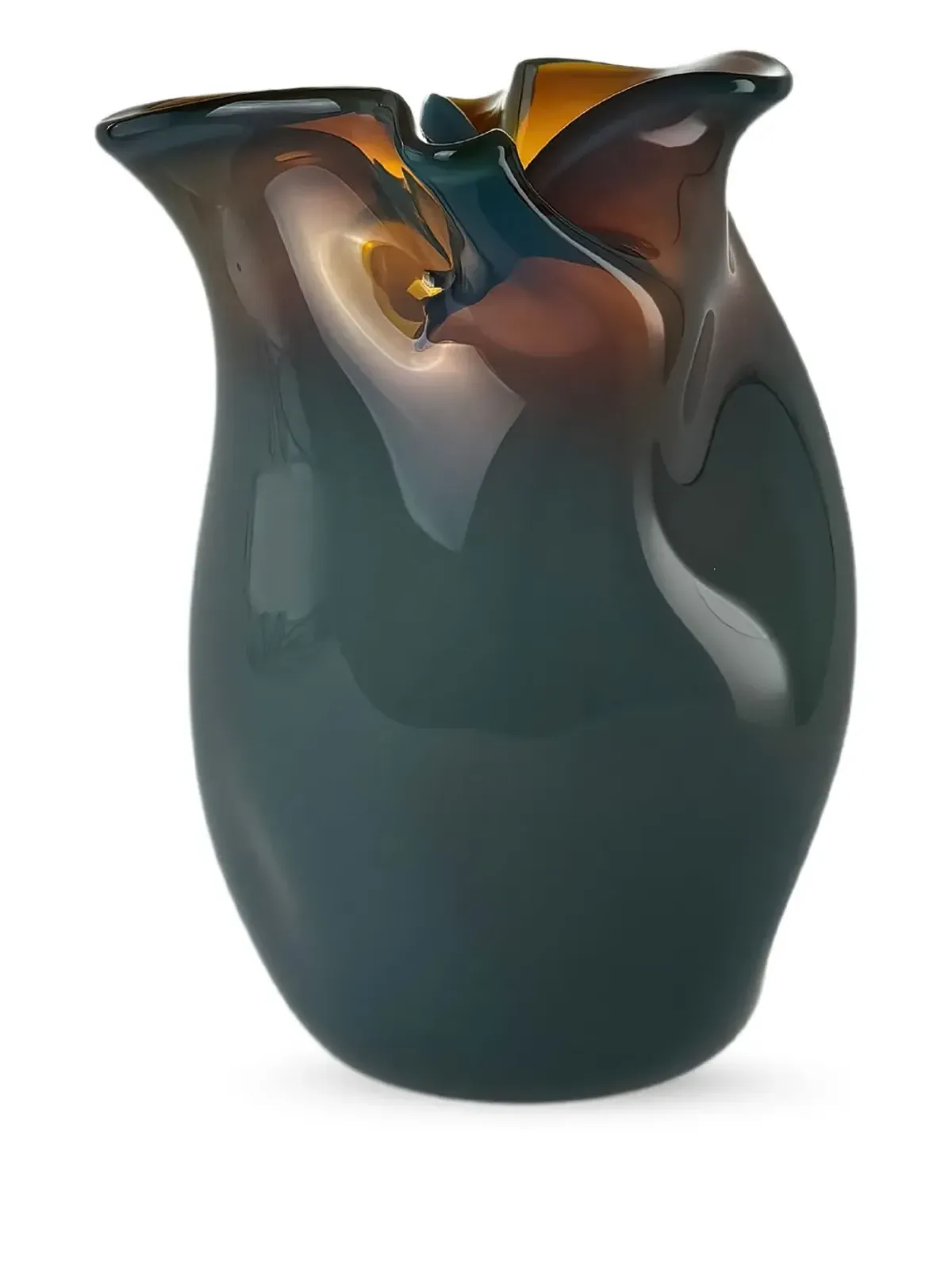 Alexa Lixfeld Conch scalloped-edge glass vase - Green - 画像2