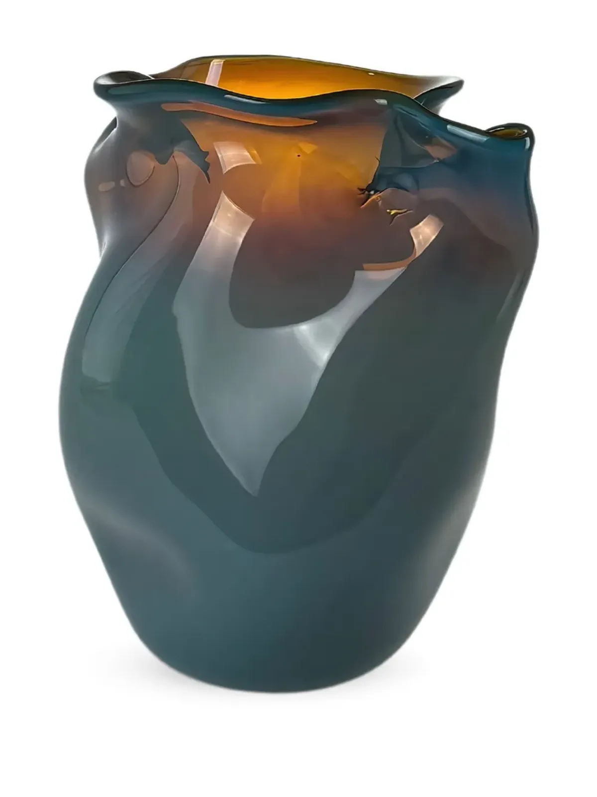 Alexa Lixfeld Conch scalloped-edge glass vase - Green - 画像3