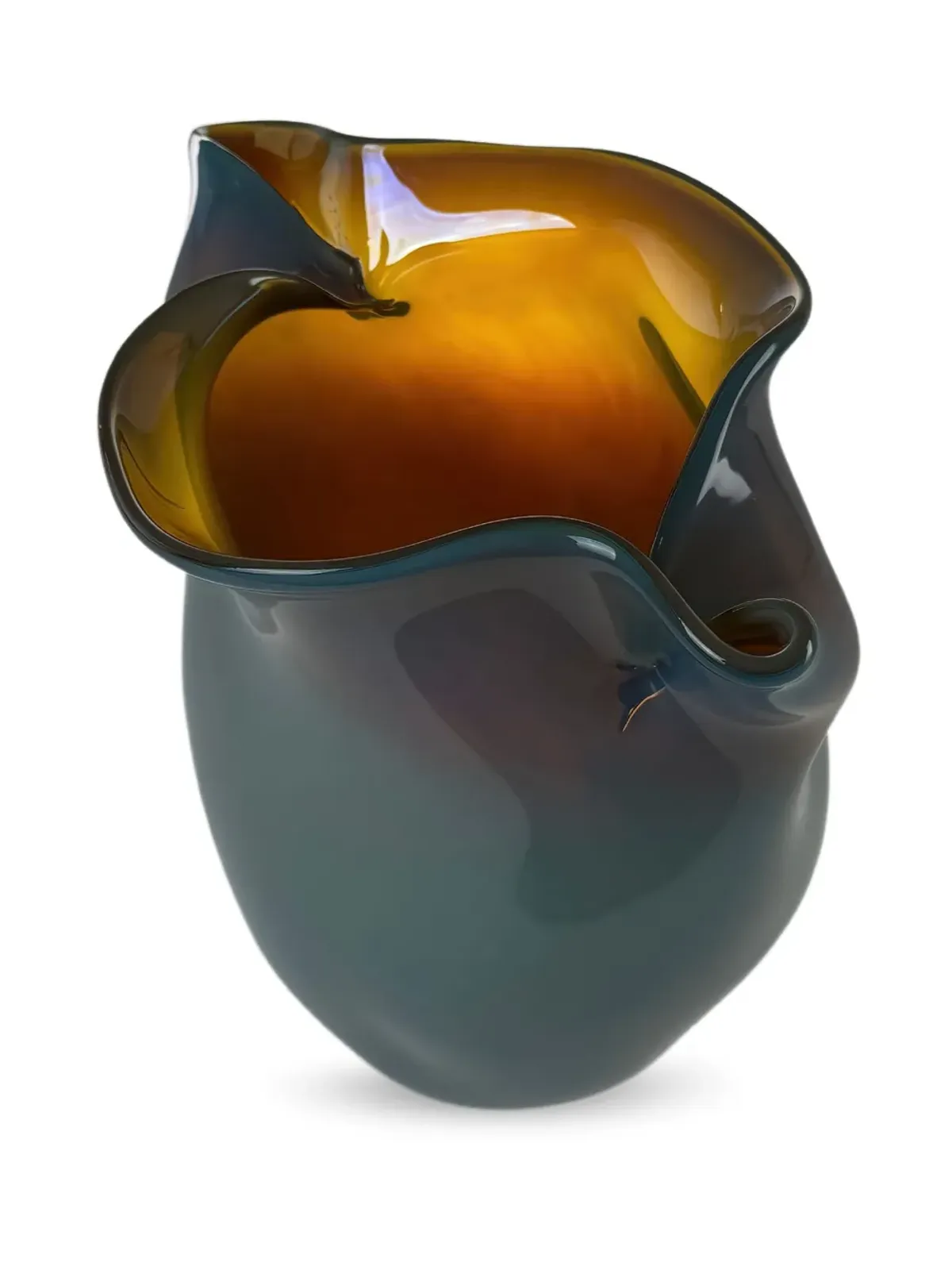 Alexa Lixfeld Conch scalloped-edge glass vase - Green - 画像4