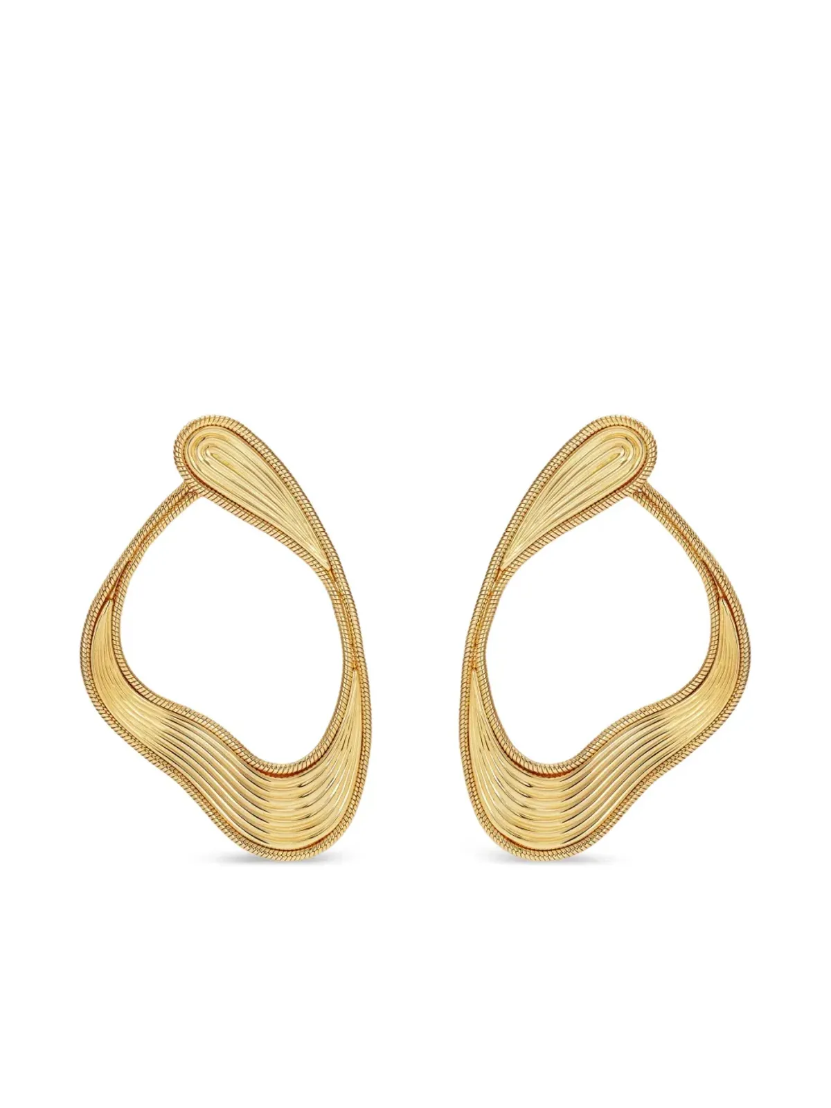 Fernando Jorge 18K イエローゴールド ミディアム ストリームライン ループ ピアス - 画像1