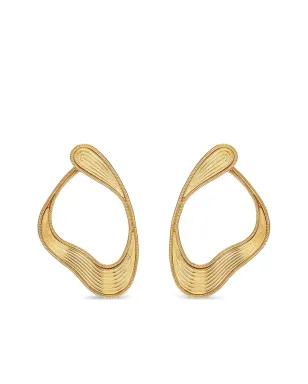 Fernando Jorge 18K イエローゴールド ミディアム ストリームライン ループ ピアス - サムネイル1