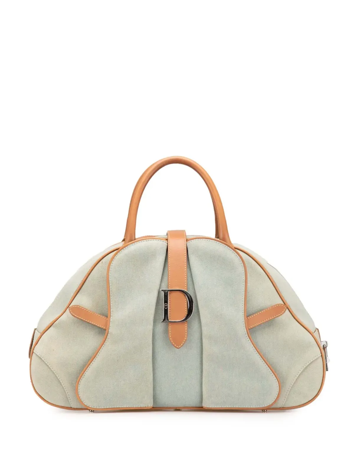 Christian Dior ビンテージ 2001 デニム ダブルサドルボウラーバッグ ハンドバッグ - ブルー - 画像1