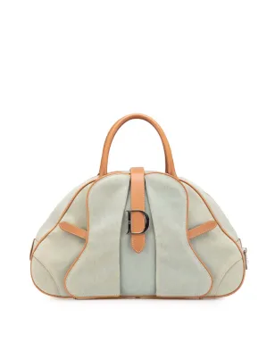 Christian Dior ビンテージ 2001 デニム ダブルサドルボウラーバッグ ハンドバッグ - ブルー - サムネイル1