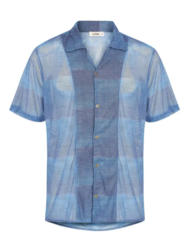 Amir Slama Amir Slama チェック柄ショートスリーブシャツ - ブルーの商品画像
