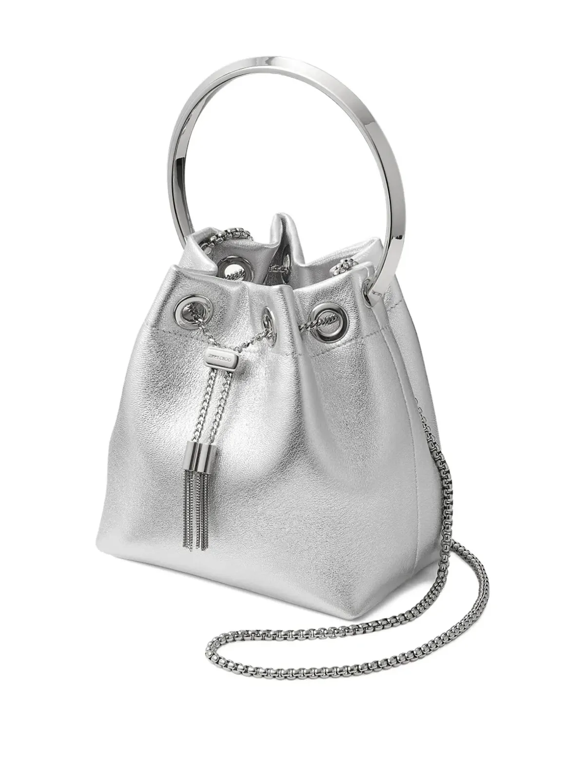 Jimmy Choo ボンボン ドローストリング バケットバッグ - シルバー - 画像3