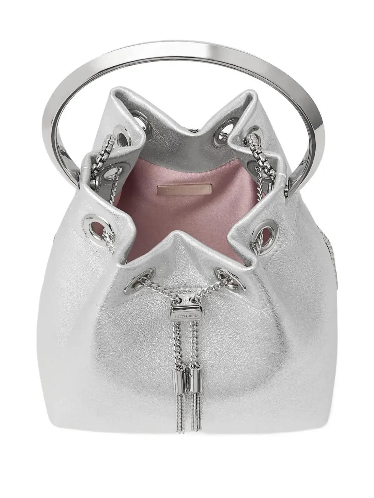 Jimmy Choo ボンボン ドローストリング バケットバッグ - シルバー - 画像4