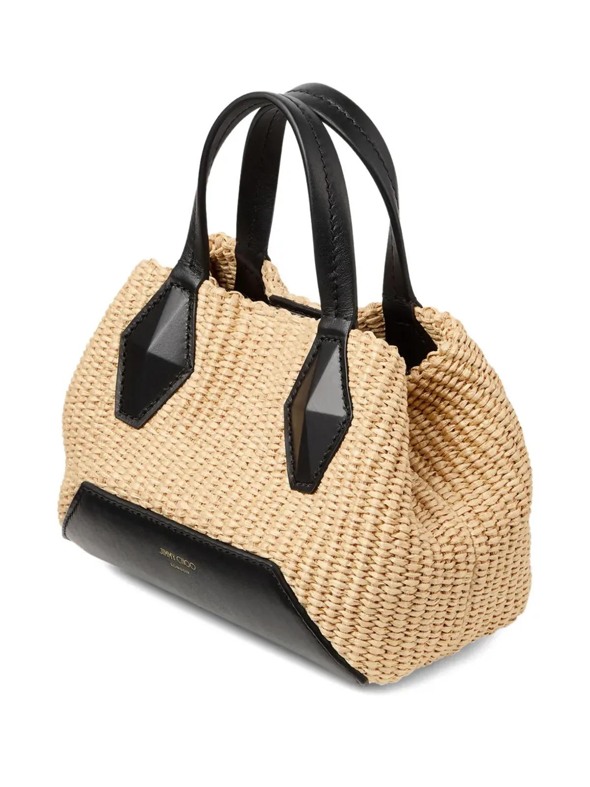 Jimmy Choo ダイヤモンド編みストローストートバッグ - ベージュ系 - 画像3