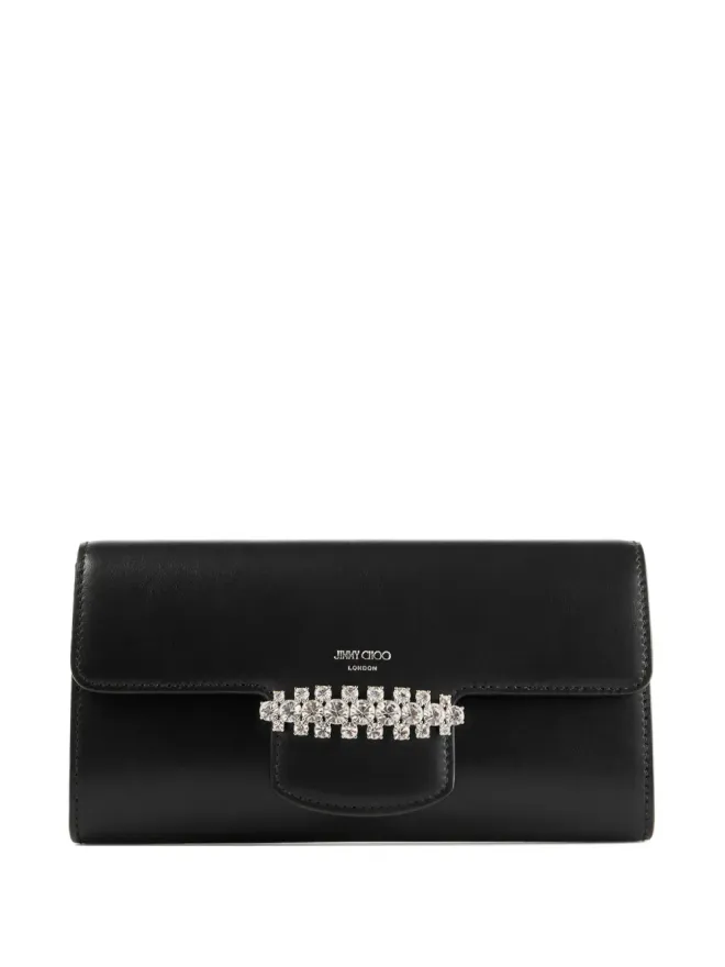 Jimmy Choo Jimmy Choo Bing クリスタル装飾のウォレット・オン・チェーン - ブラックの商品画像