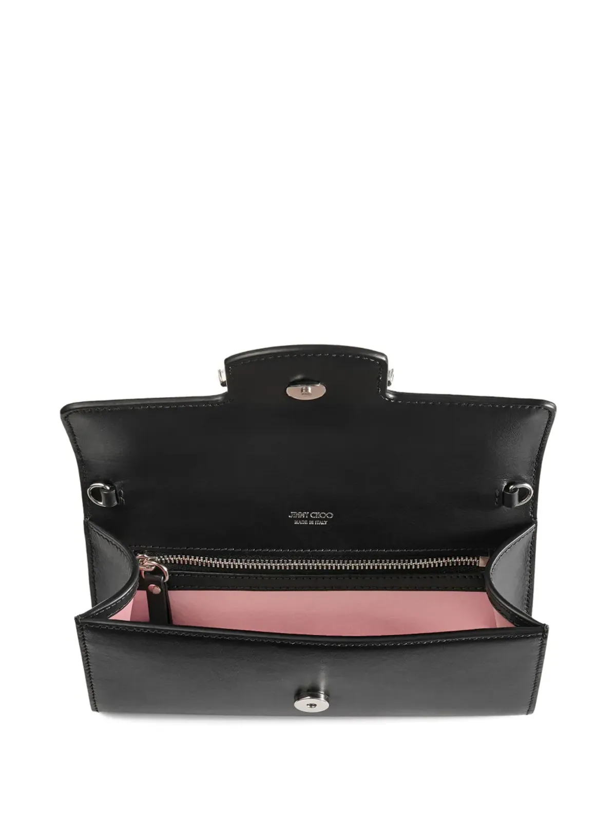 Jimmy Choo Bing クリスタル装飾のウォレット・オン・チェーン - ブラック - 画像5