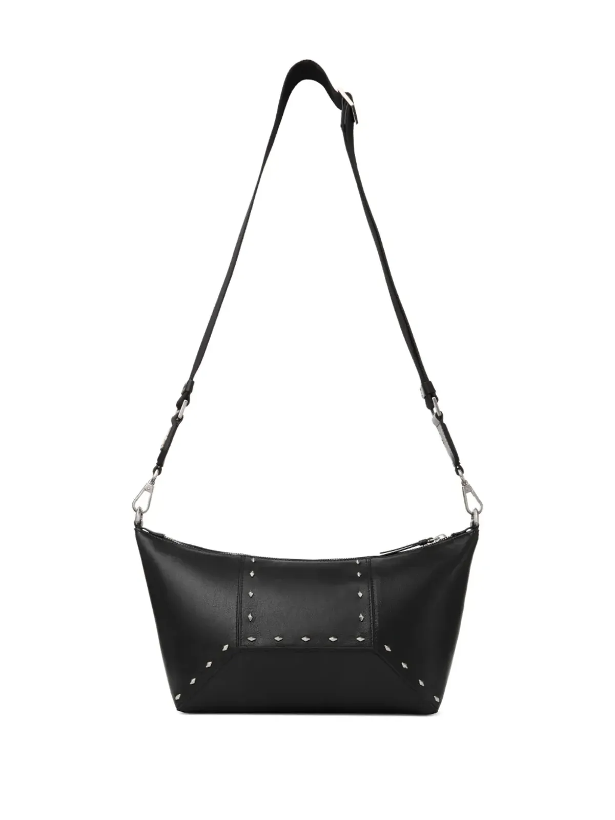 Jimmy Choo ダイヤモンドスタッズ付きジップショルダーバッグ - ブラック - 画像4