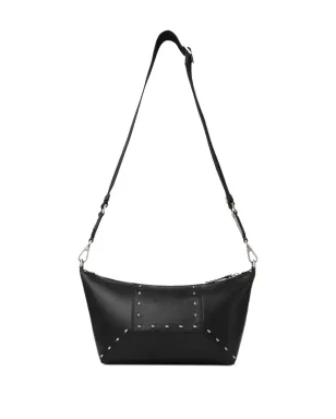 Jimmy Choo ダイヤモンドスタッズ付きジップショルダーバッグ - ブラック - サムネイル4