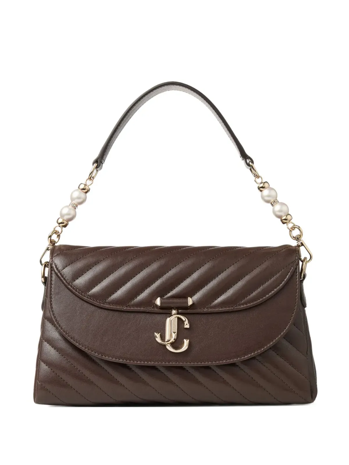 Jimmy Choo 小型Curve レザーショルダーバッグ - ブラウン - 画像1