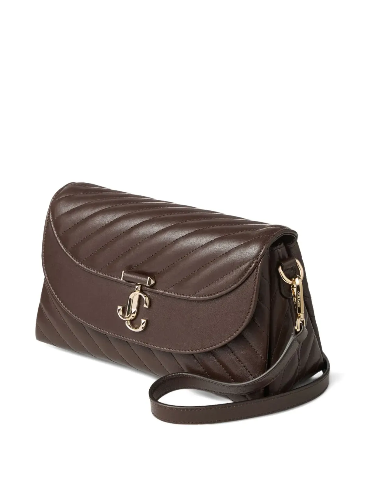 Jimmy Choo 小型Curve レザーショルダーバッグ - ブラウン - 画像3