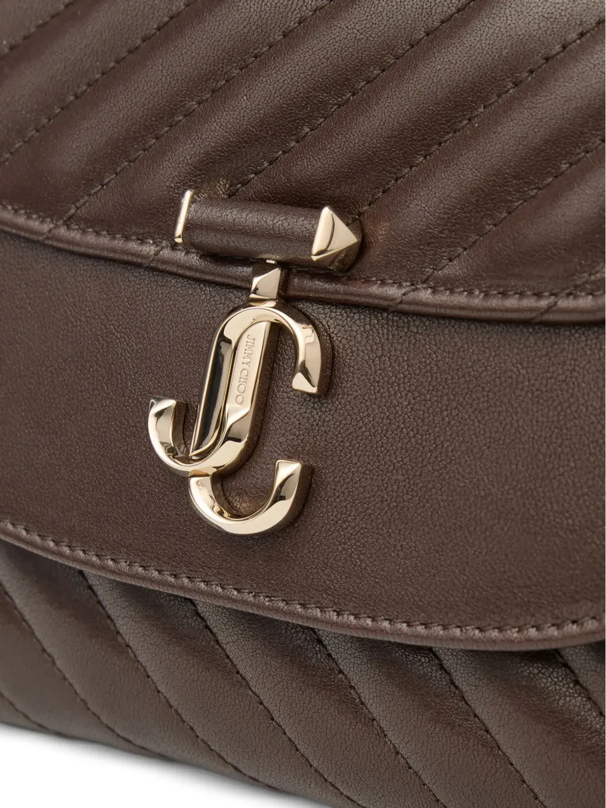 Jimmy Choo 小型Curve レザーショルダーバッグ - ブラウン - 画像4