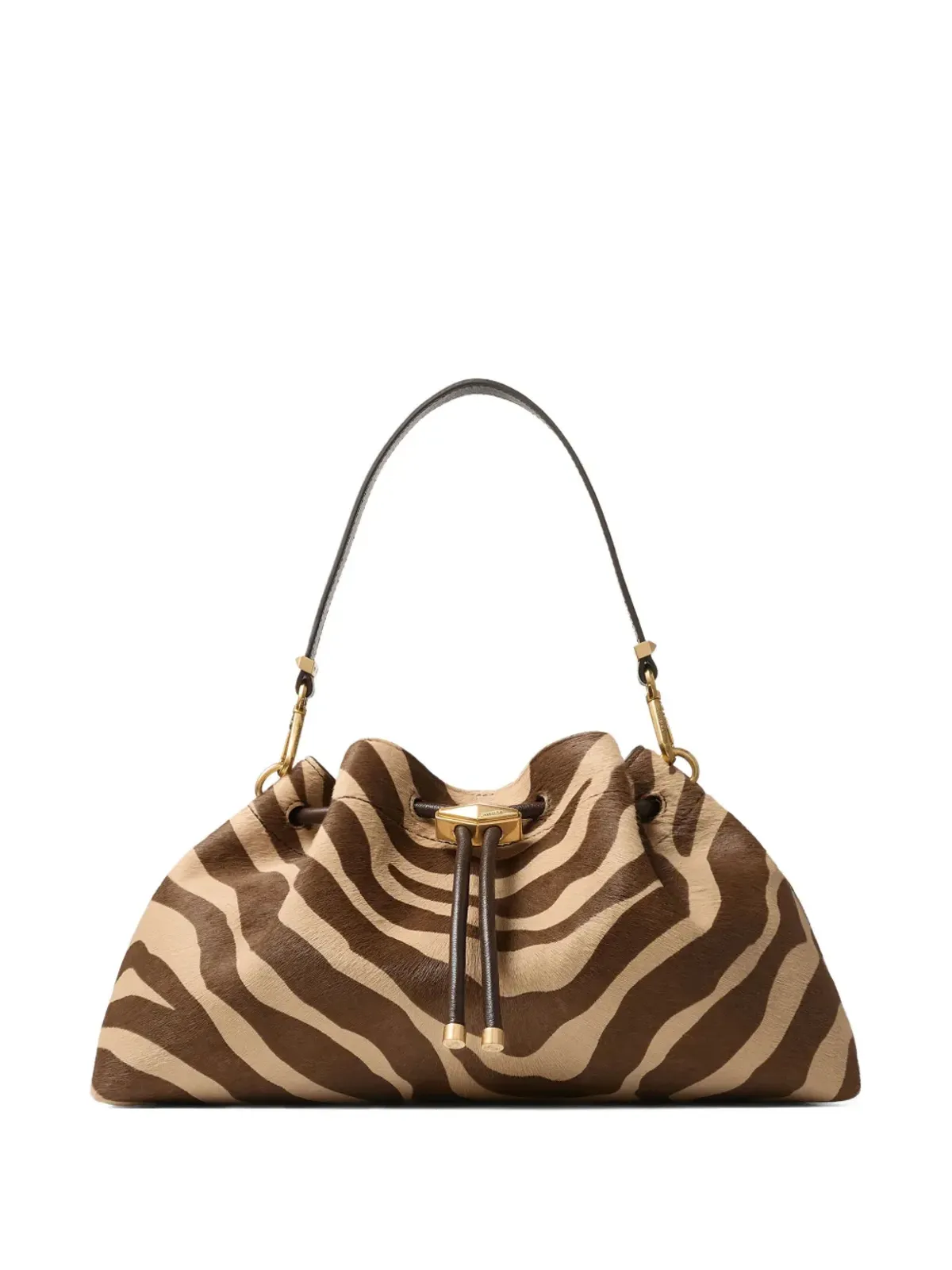 Jimmy Choo ミディアム シンチ ゼブラ柄 ショルダーバッグ ブラウン - 画像1
