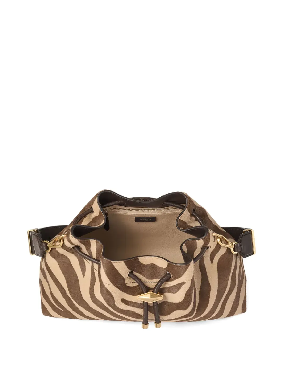 Jimmy Choo ミディアム シンチ ゼブラ柄 ショルダーバッグ ブラウン - 画像5