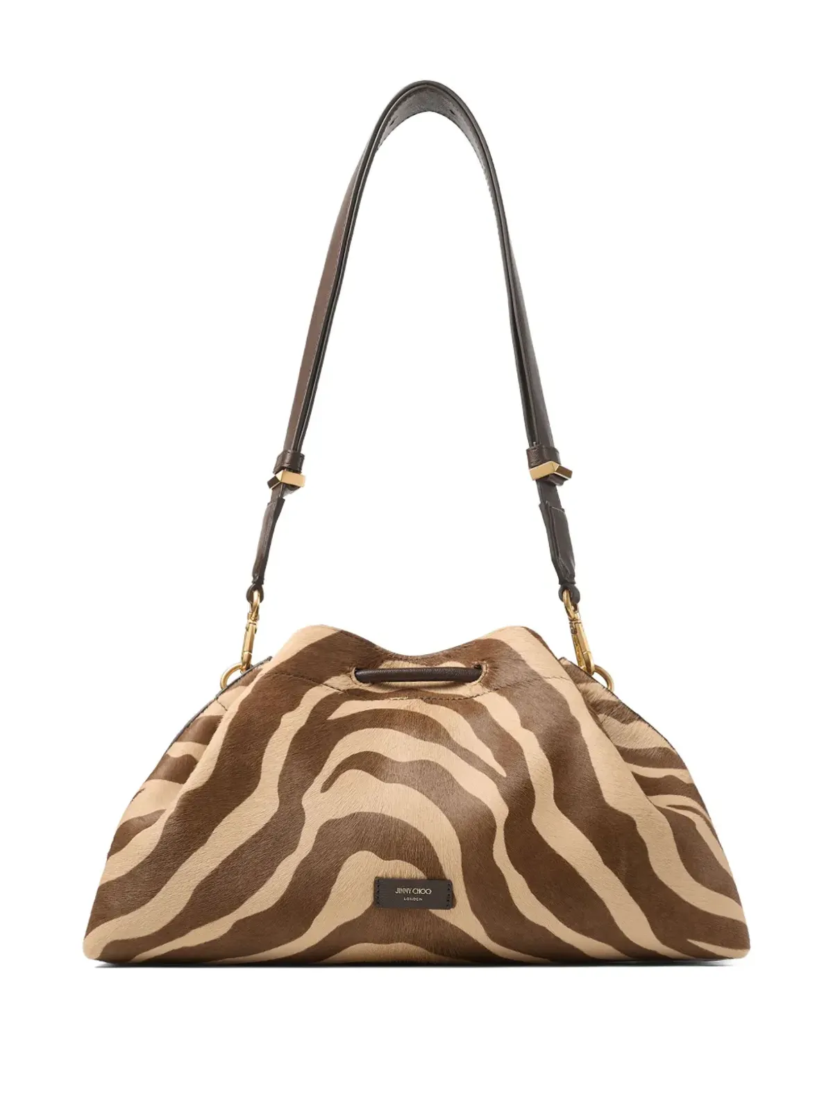Jimmy Choo ミディアム シンチ ゼブラ柄 ショルダーバッグ ブラウン - 画像3
