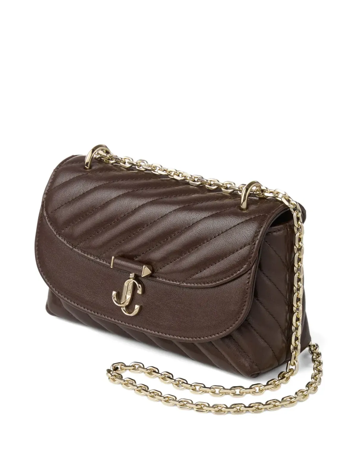 Jimmy Choo Curve S キルテッド クロスボディ バッグ - ブラウン - 画像3