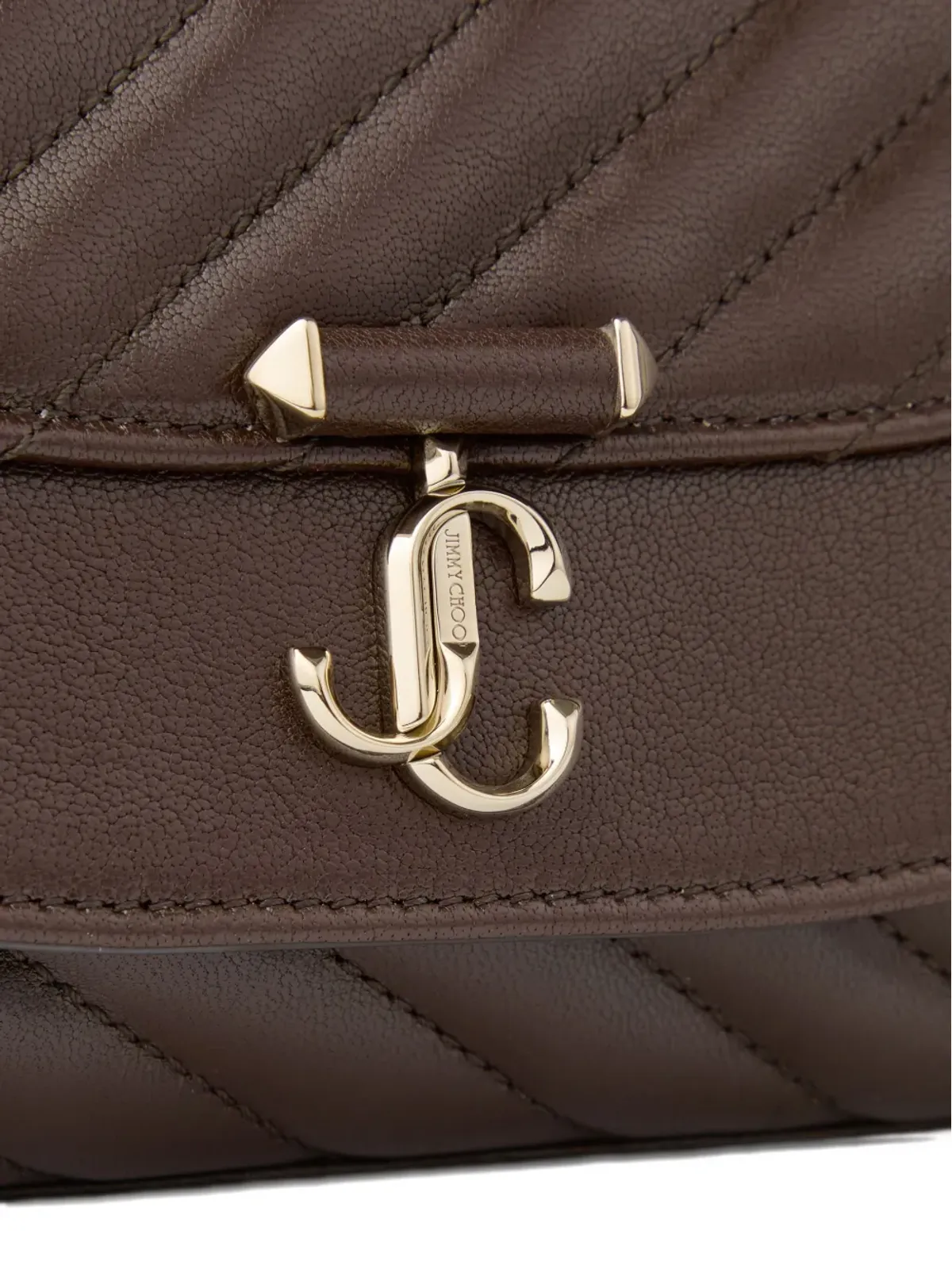 Jimmy Choo Curve S キルテッド クロスボディ バッグ - ブラウン - 画像4