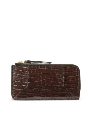 Jimmy Choo Lise-Z クロコダイルエフェクト ジップアラウンド ウォレット ブラウン - サムネイル1