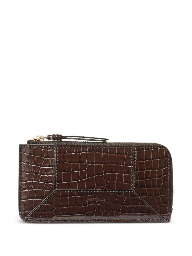 Jimmy Choo Jimmy Choo Lise-Z クロコダイルエフェクト ジップアラウンド ウォレット ブラウンの商品画像