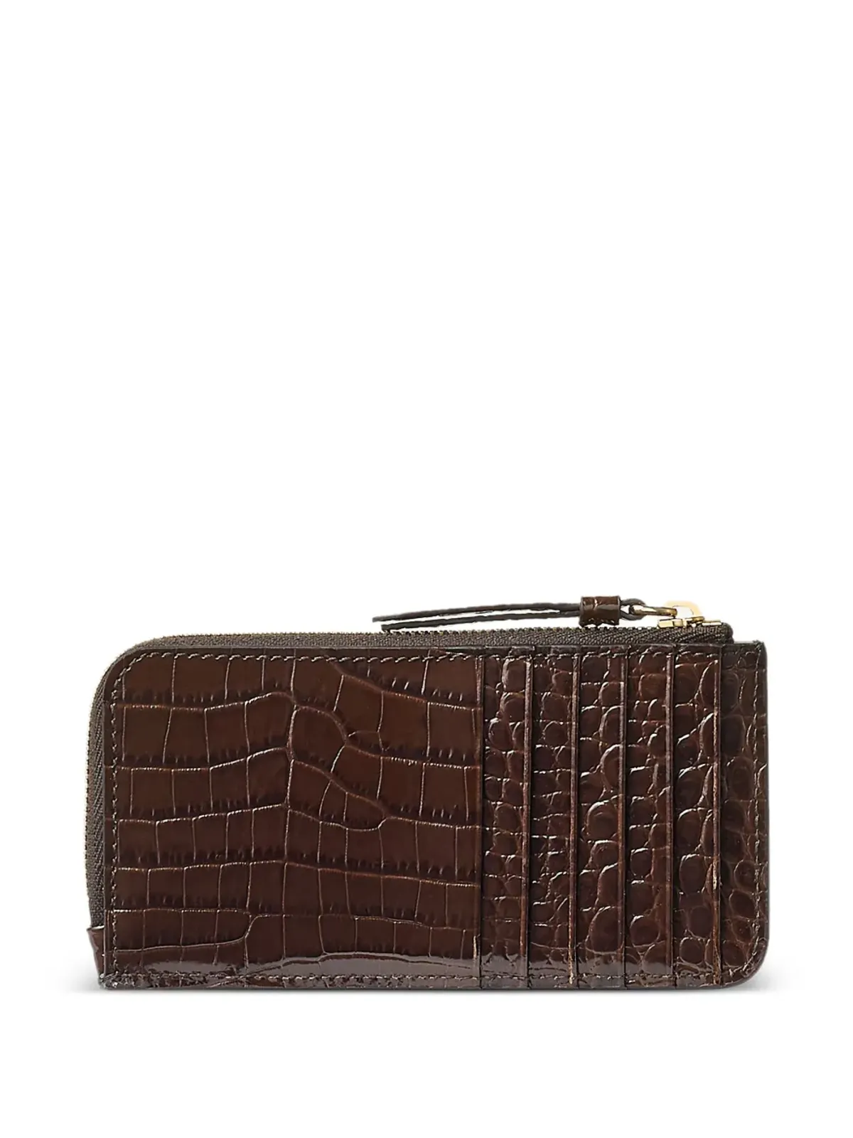 Jimmy Choo Lise-Z クロコダイルエフェクト ジップアラウンド ウォレット ブラウン - 画像2