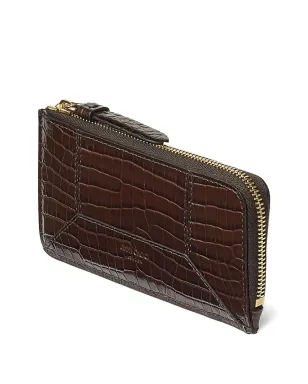 Jimmy Choo Lise-Z クロコダイルエフェクト ジップアラウンド ウォレット ブラウン - サムネイル4