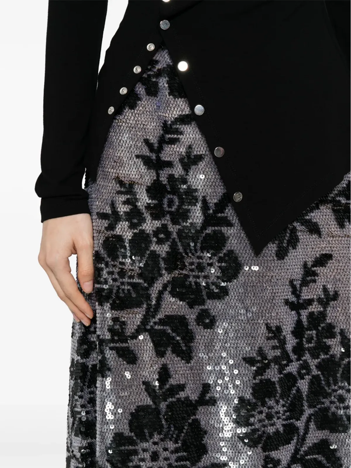 Ashish スパンコール付きメッシュスカート - 画像5