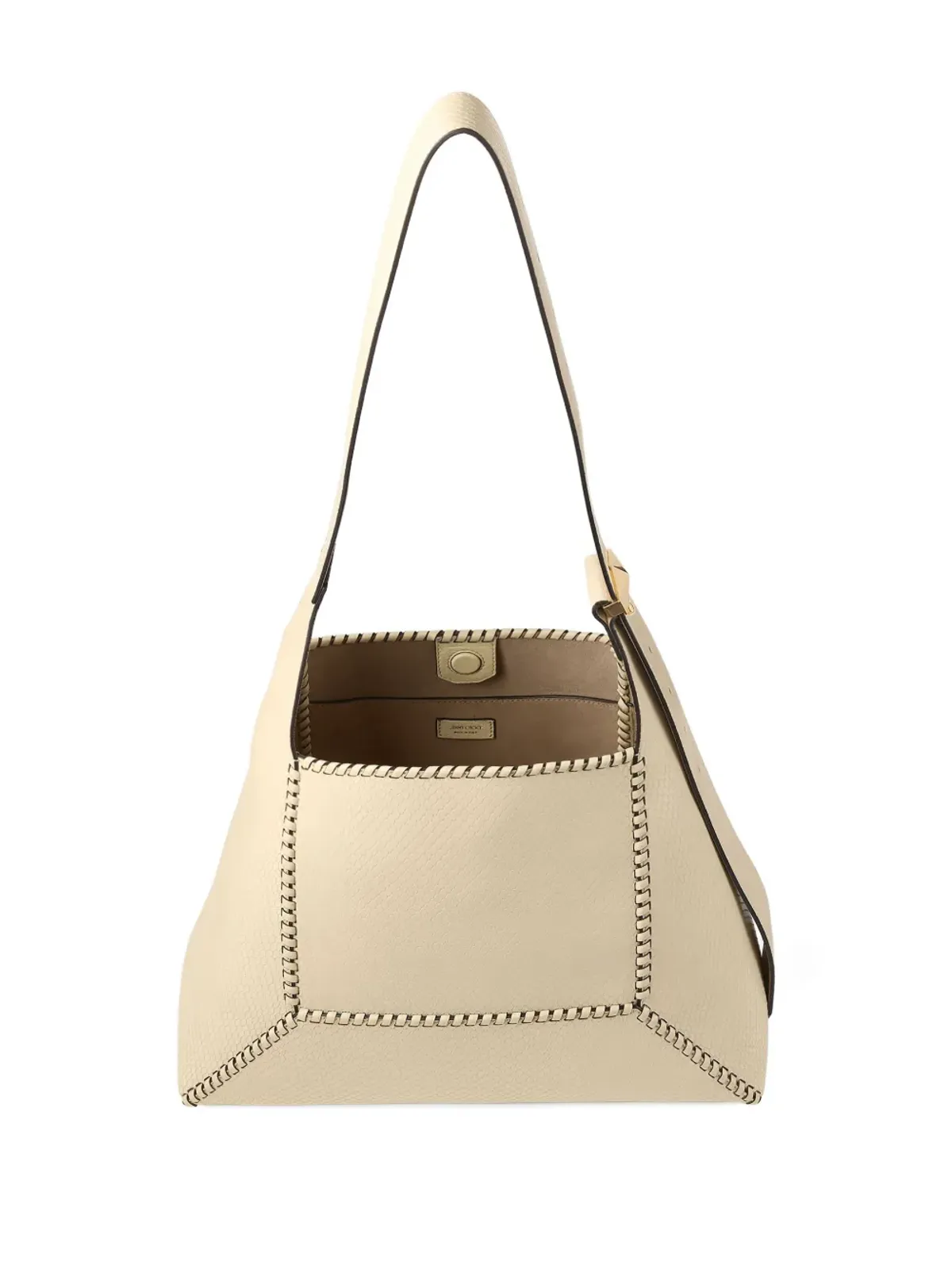 Jimmy Choo ミディアム ダイヤモンドホーボー レザー ショルダーバッグ - ニュートラルカラー - 画像5
