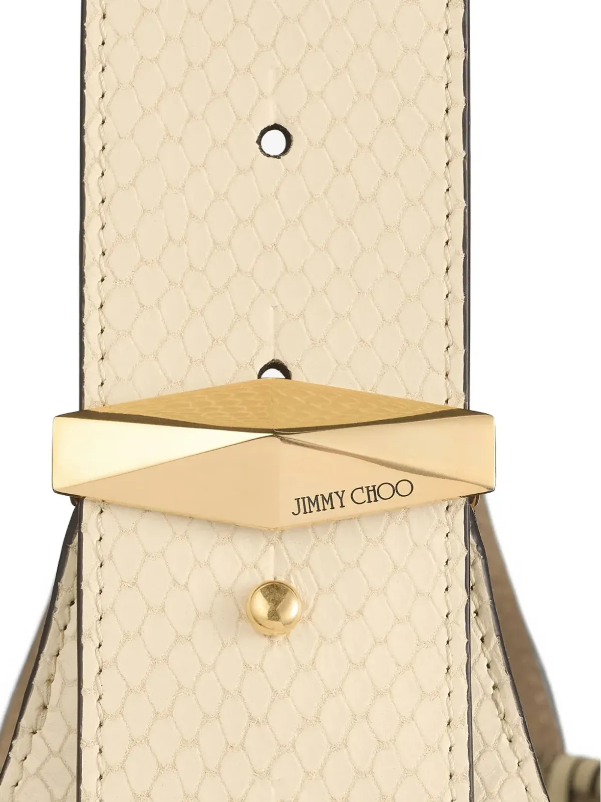 Jimmy Choo ミディアム ダイヤモンドホーボー レザー ショルダーバッグ - ニュートラルカラー - 画像4