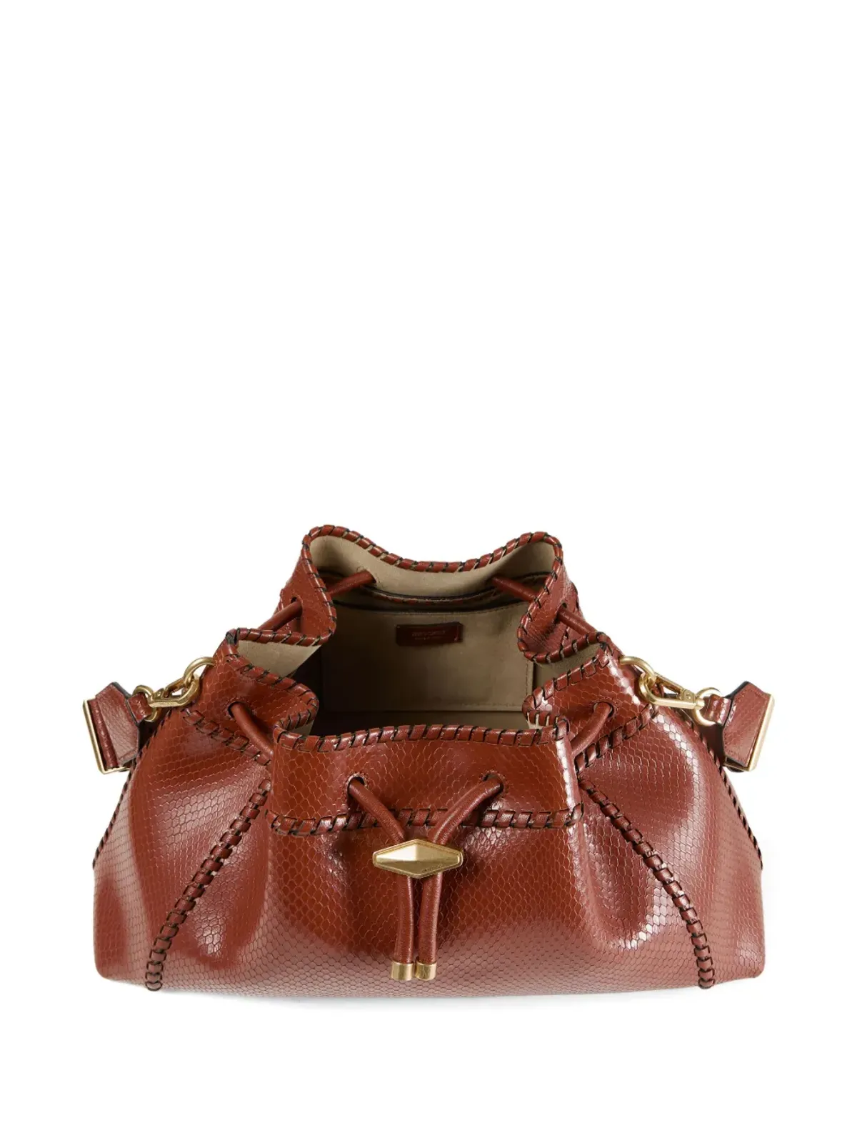 Jimmy Choo Cinch M 蛇皮風レザー ショルダーバッグ - ブラウン - 画像5
