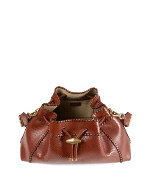 Jimmy Choo Cinch M 蛇皮風レザー ショルダーバッグ - ブラウン - サムネイル5