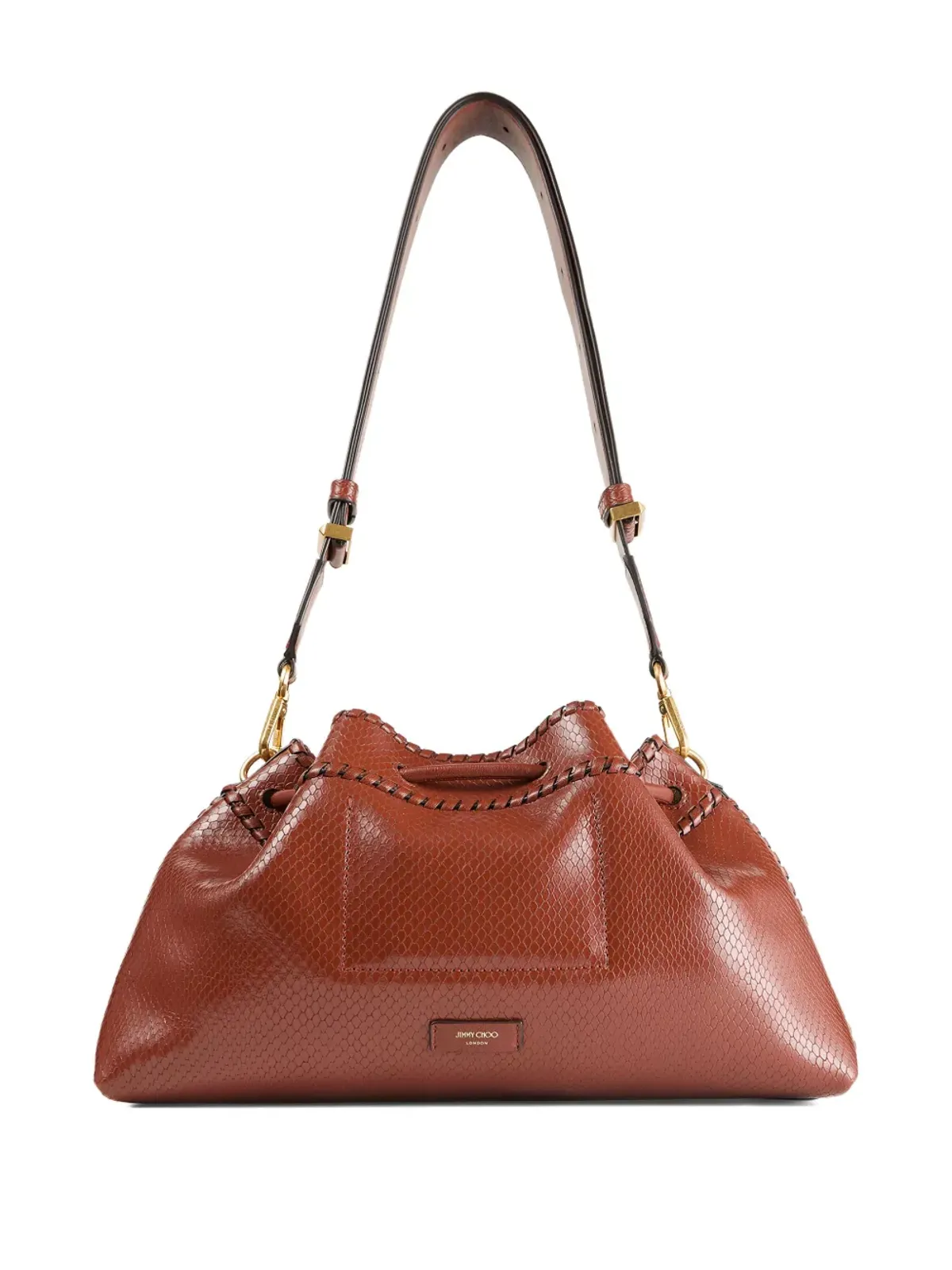 Jimmy Choo Cinch M 蛇皮風レザー ショルダーバッグ - ブラウン - 画像2