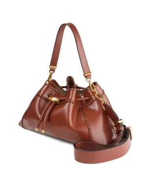 Jimmy Choo Cinch M 蛇皮風レザー ショルダーバッグ - ブラウン - サムネイル3