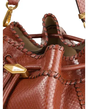 Jimmy Choo Cinch M 蛇皮風レザー ショルダーバッグ - ブラウン - サムネイル4