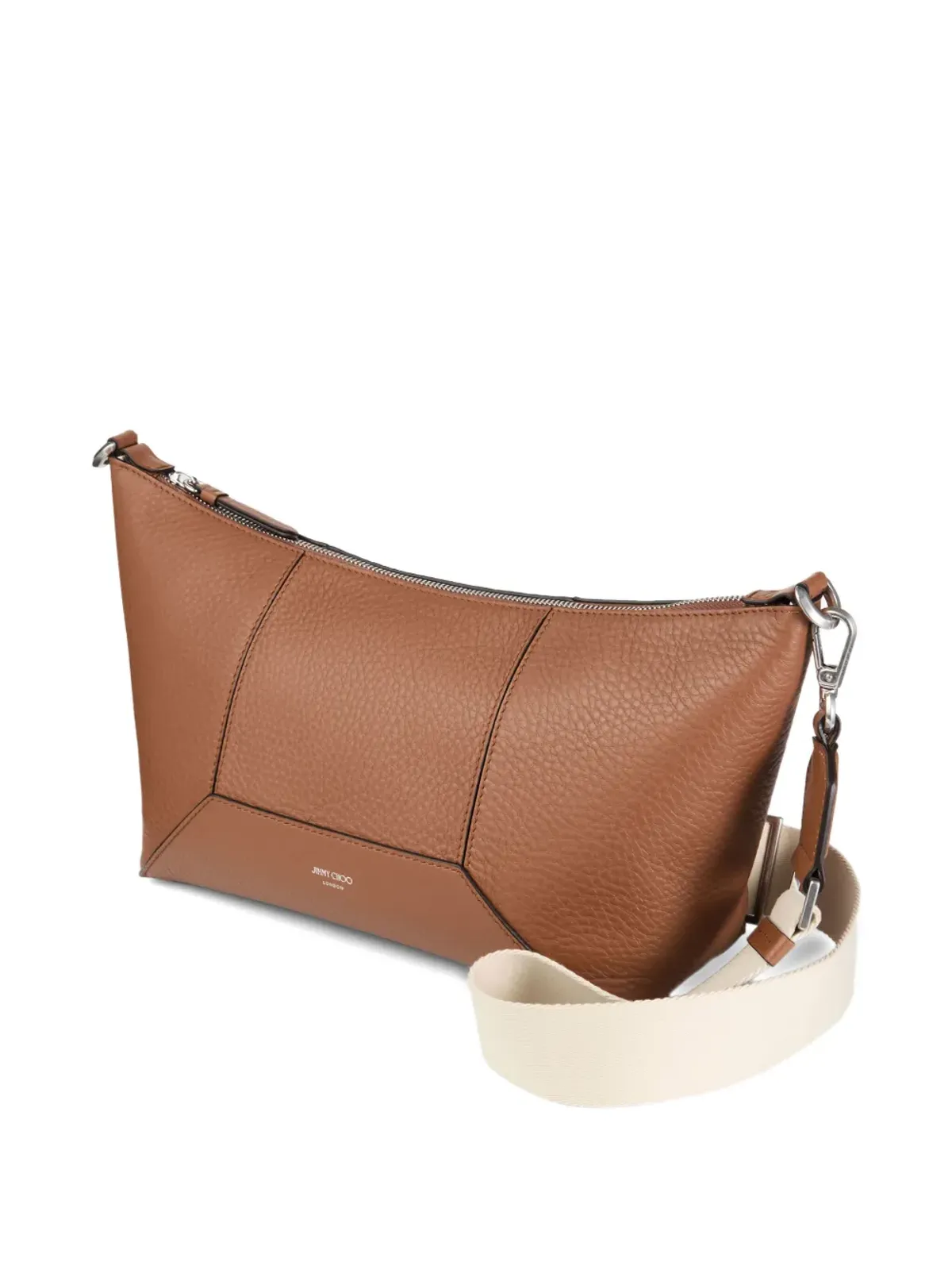 Jimmy Choo zip-detail calfskin messenger bag - Brown - 画像3