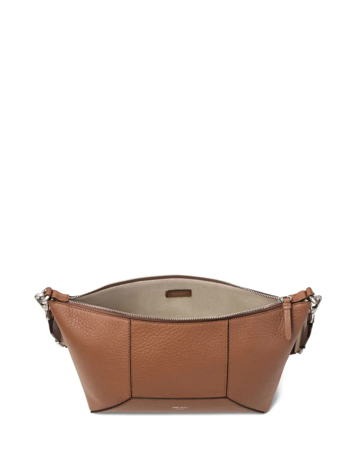 Jimmy Choo zip-detail calfskin messenger bag - Brown - 画像4