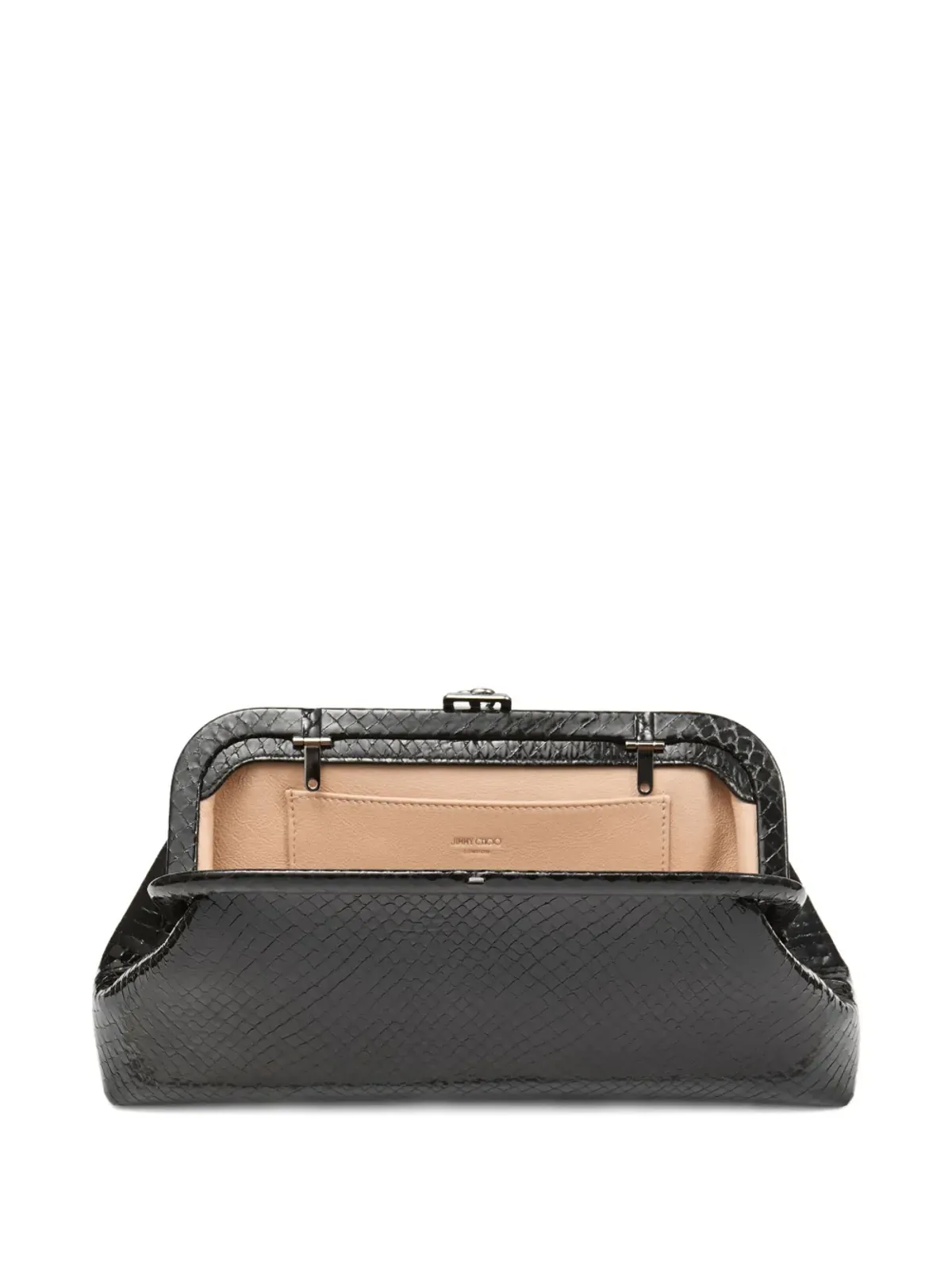 Jimmy Choo スカイラー 蛇柄プリント レザー クラッチバッグ - ブラック - 画像5