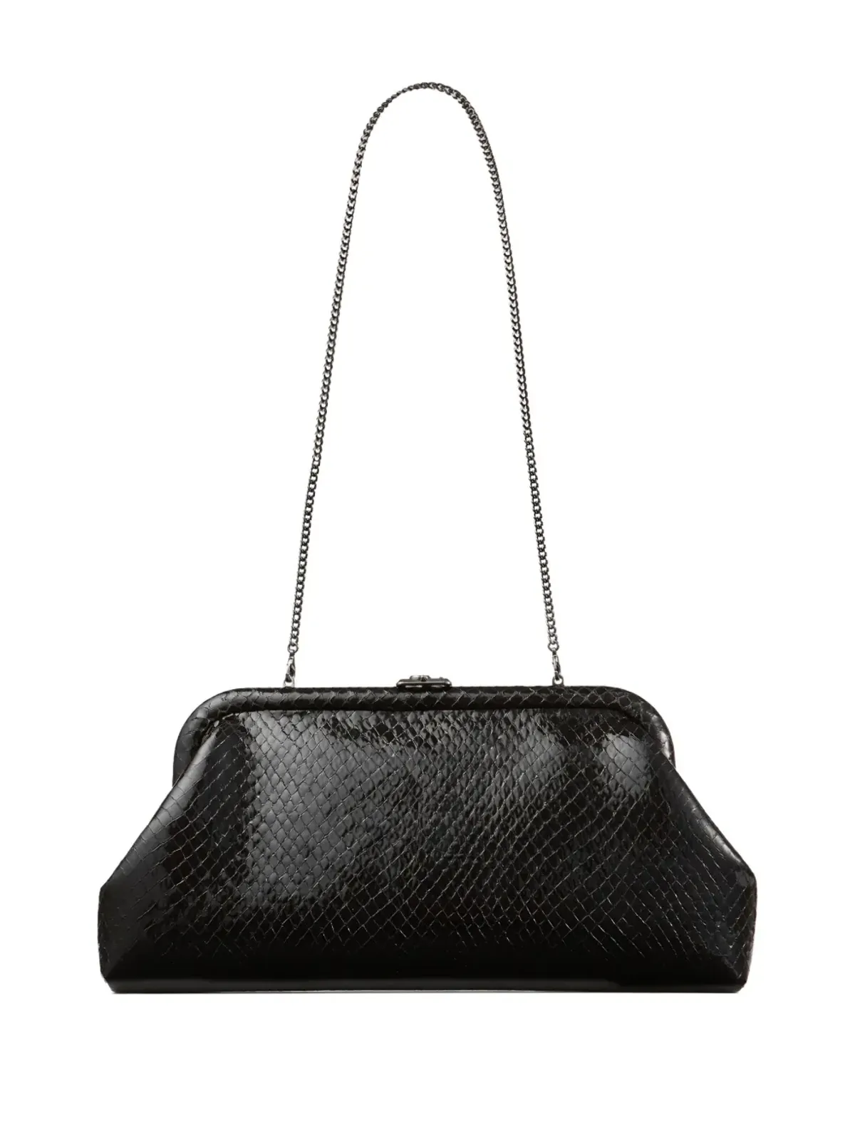 Jimmy Choo スカイラー 蛇柄プリント レザー クラッチバッグ - ブラック - 画像2