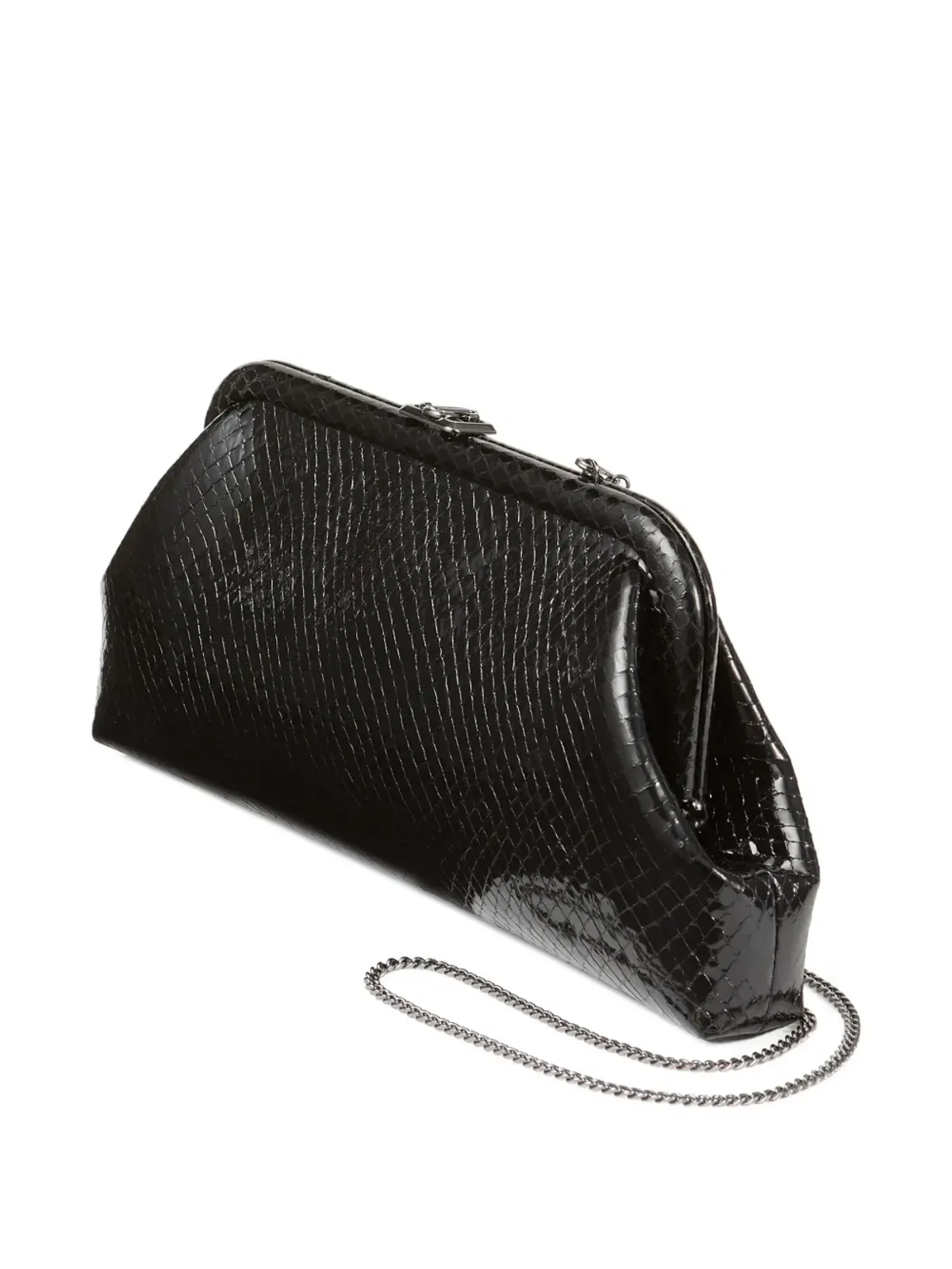 Jimmy Choo スカイラー 蛇柄プリント レザー クラッチバッグ - ブラック - 画像3