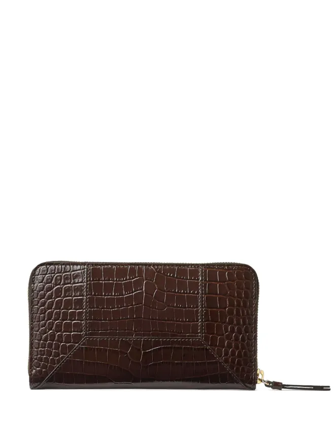 Jimmy Choo Jimmy Choo Pippa クロコダイル風ジップアラウンド ウォレット - ブラウンの商品画像